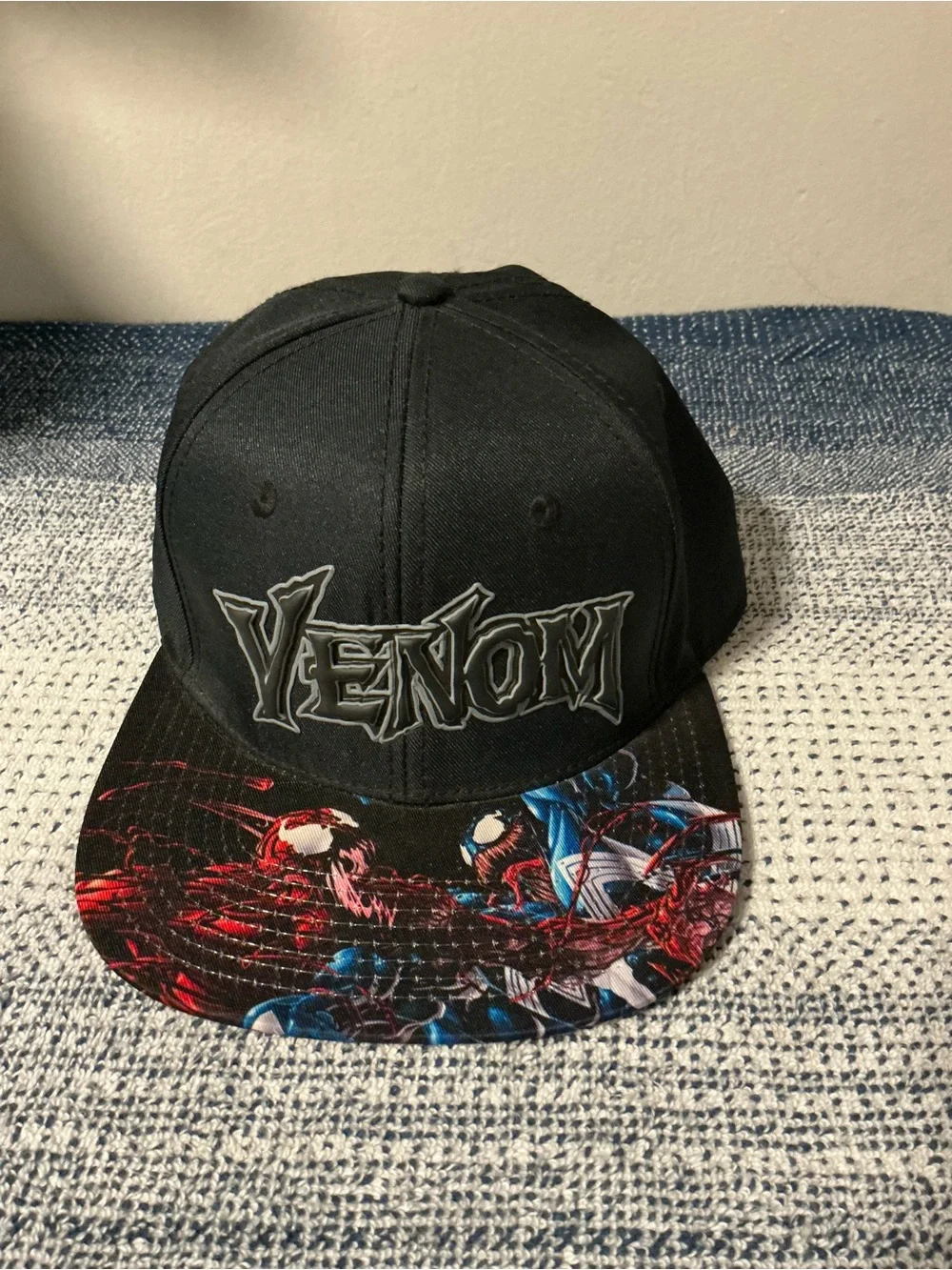 Marvel Black Snapback Hat with Red Logo